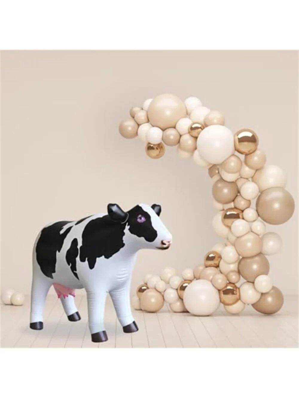 Inflatable Cow Pool Float Party Decoration Birthday Baby Shower Animal Toy 37in